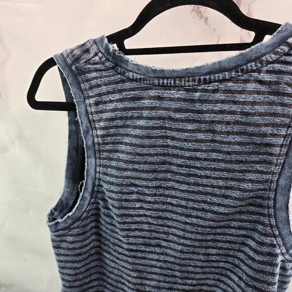 Anthropologie Top Womens Large Blue Tank Striped Pilcro Tie Dye Scoop Neck Boxy - Picture 6 of 10